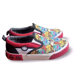 Pokemon Pokeball Groundup Pikachu Slip On Shoes Children's Size 1